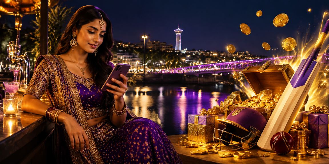 Mobile user enjoying cricket betting in Ahmedabad Riverfront