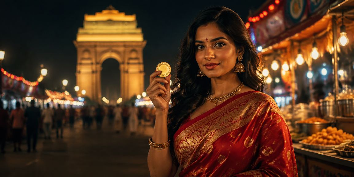 Player enjoying Teen Patti game in Delhi near India Gate
