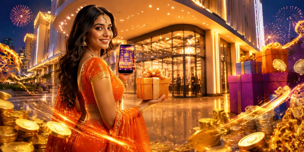 Indian woman enjoying live casino gaming via mobile device